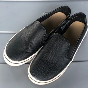 Faux croc slip on sneaks